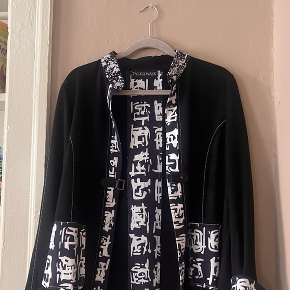 🏷️🆕🎉 totw • black & white soft suede abstract statement jacket - Picture 15 of 16